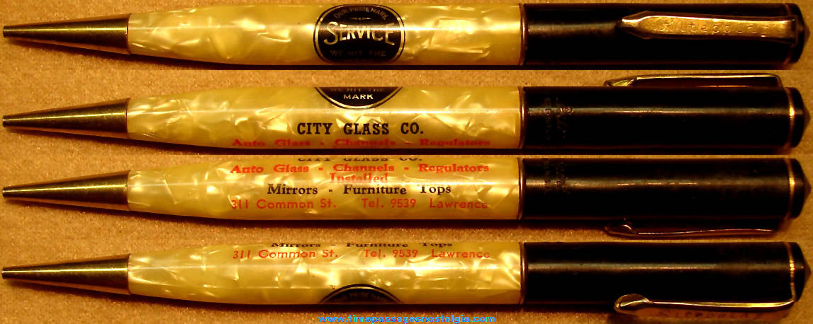 Old Lawrence Massachusetts Glass Company Advertising Premium Mechanical Pencil