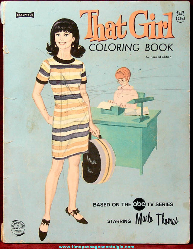 1967 Marlo Thomas That Girl Television Show Saalfield Coloring Book