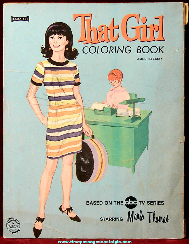 1967 Marlo Thomas That Girl Television Show Saalfield Coloring Book
