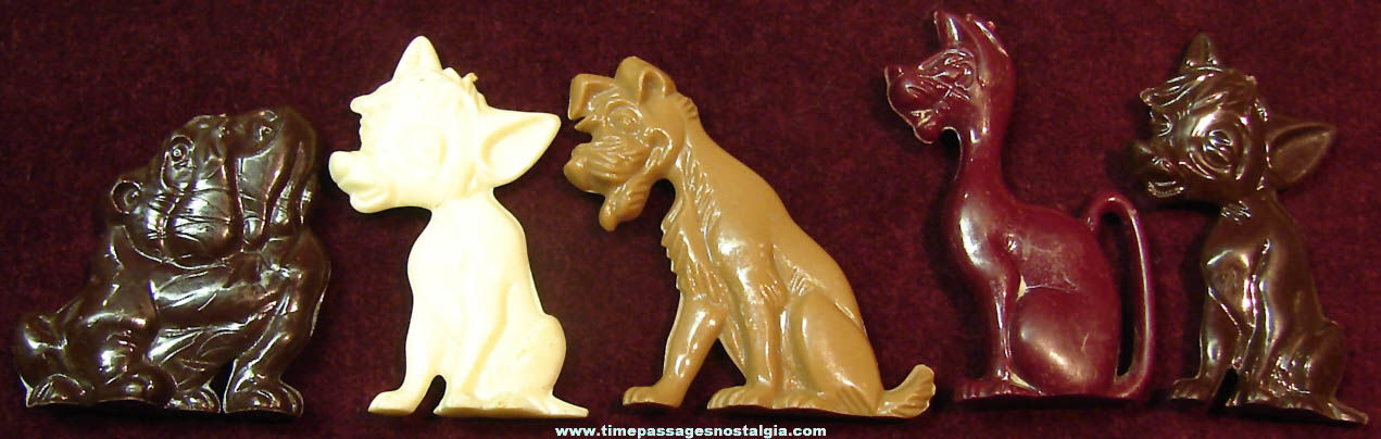 (5) 1955 Walt Disney Lady & The Tramp Advertising Premium Character Play Set Figures