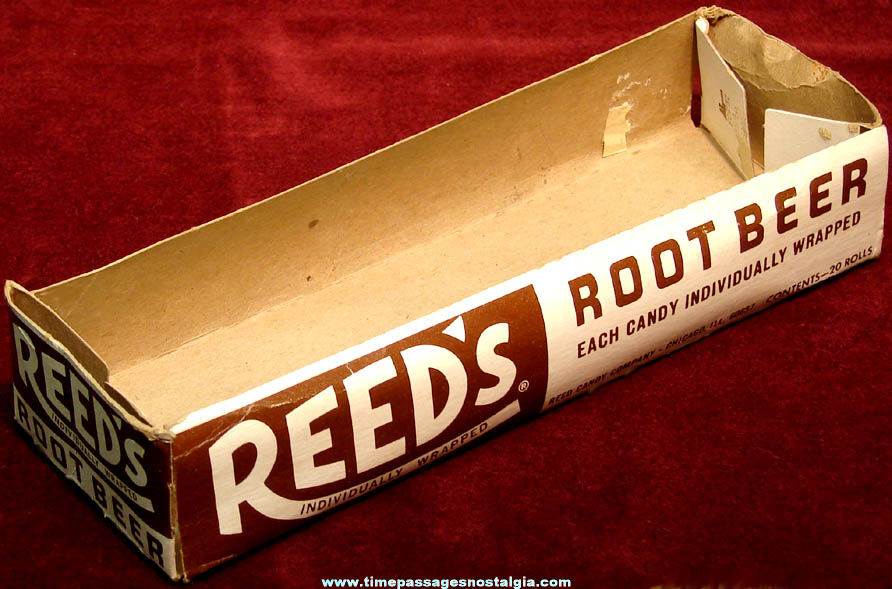 Old Reed’s Root Beer Candy Store Shelf Advertising Display Cardboard Box