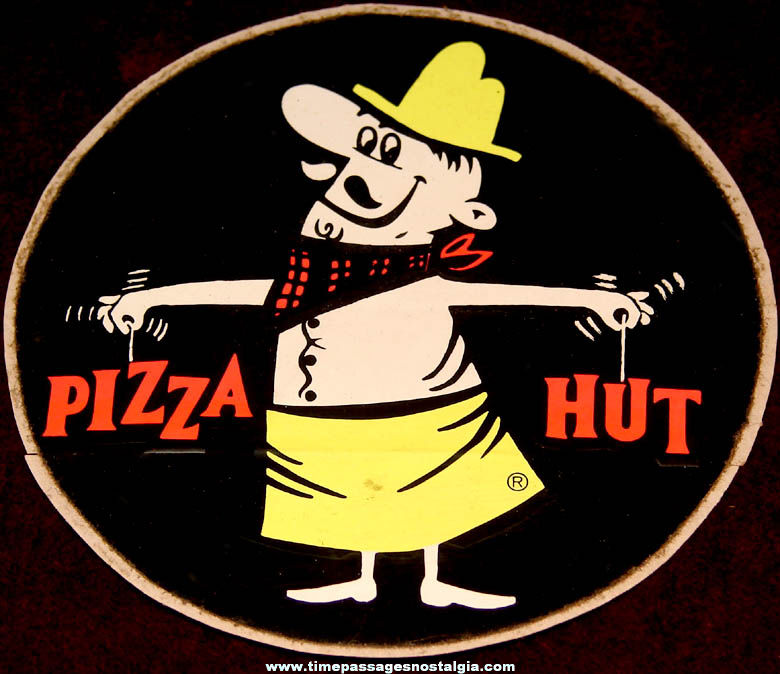 Colorful Old Unused Pizza Hut Pete Advertising Character Sticker