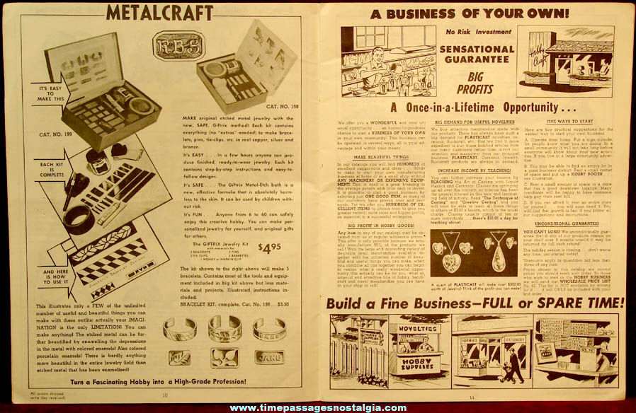 ©1951 Plasticast Company Advertising Craft Kit Catalog
