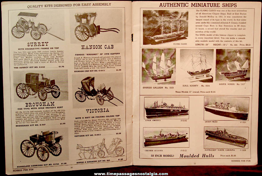 ©1951 Plasticast Company Advertising Craft Kit Catalog