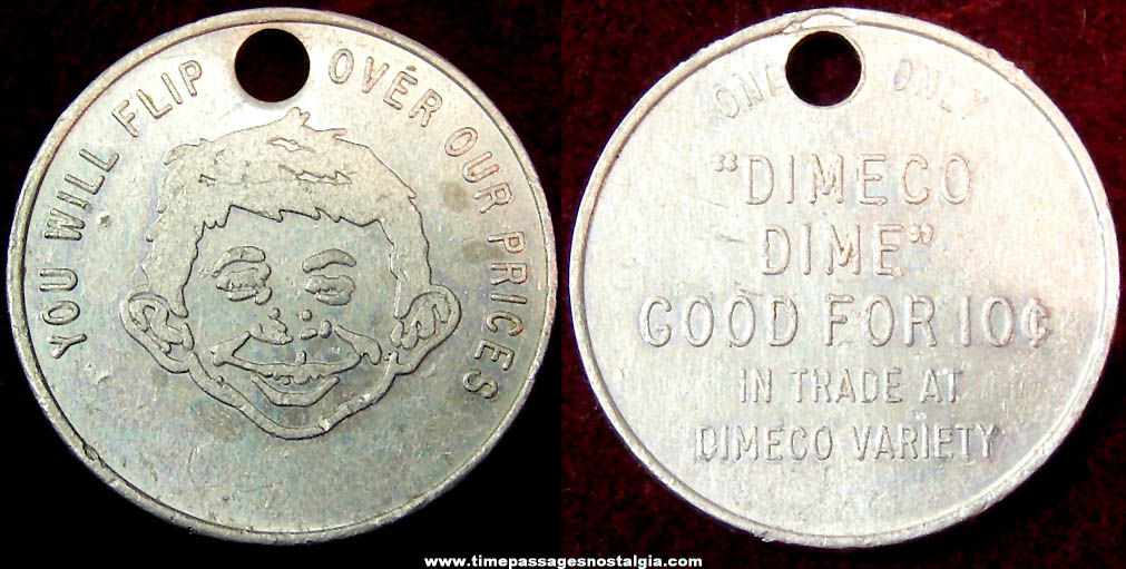Old Dimeco Variety Store Good For Token Coin with Mad Magazine Alfred E. Neuman