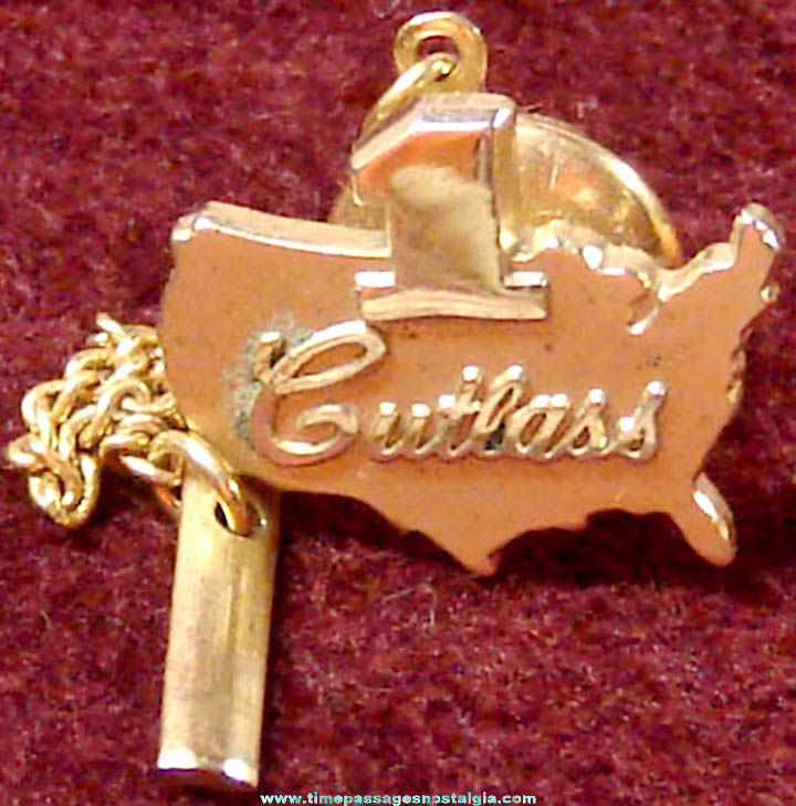 Old Oldsmobile Cutlass Advertising Employee Neck Tie Jewelry Pin