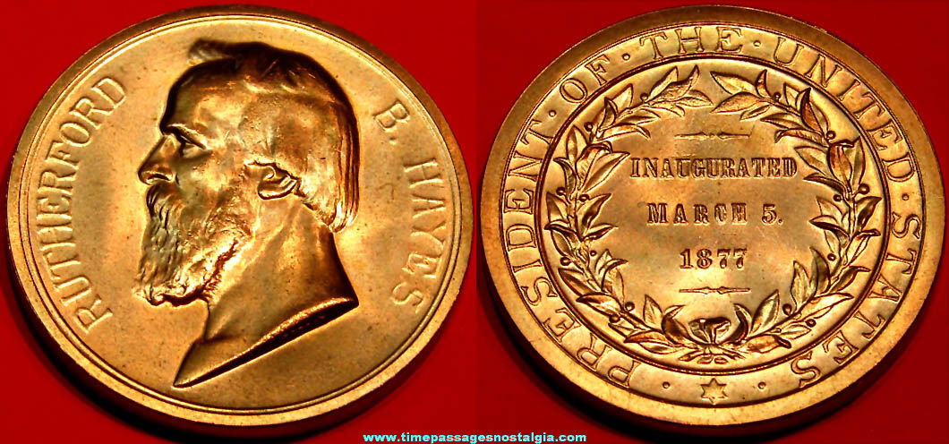 U.S. President Rutherford B. Hayes Inauguration Medal Coin
