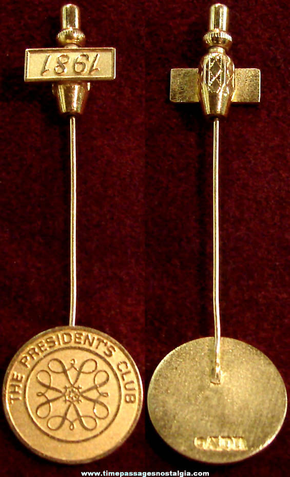 1981 Avon President’s Club Advertising Employee or Award Jewelry Stick Pin