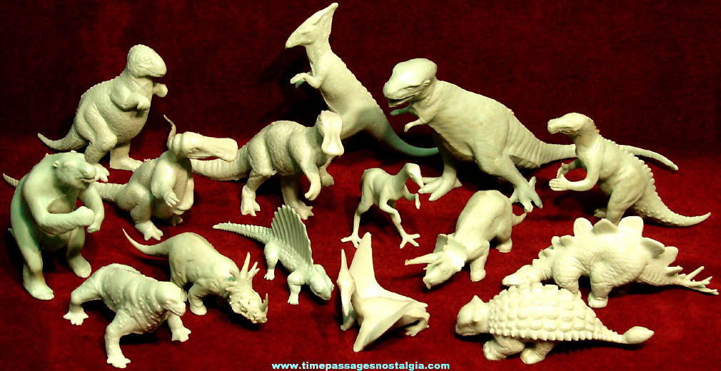 (15) Old Marx Plastic Dinosaur Toy Play Set Figures