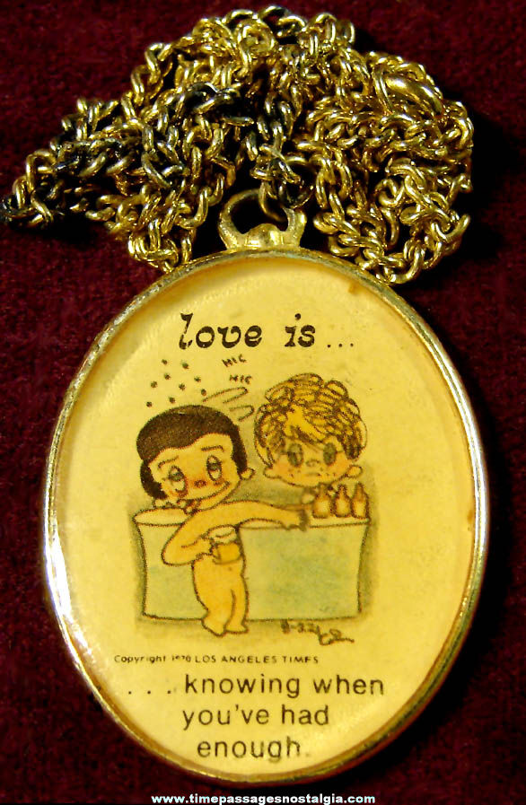 1970 Love Is... Newspaper Comic Strip Character Jewelry Necklace