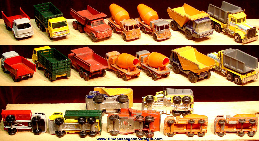 (7) Old Lesney Matchbox Diecast Toy Construction Truck Vehicles