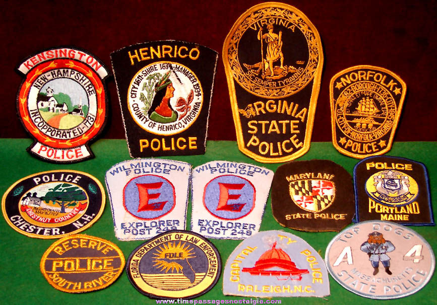 (13) Assorted Embroidered Cloth Police Uniform Patches