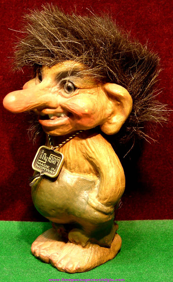 Norwegian Novelty Smiling Troll Character Figurine with Tag