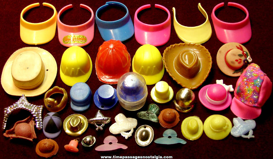 (37) Colorful Miniature or Toy Doll Hats or Head Wear Items