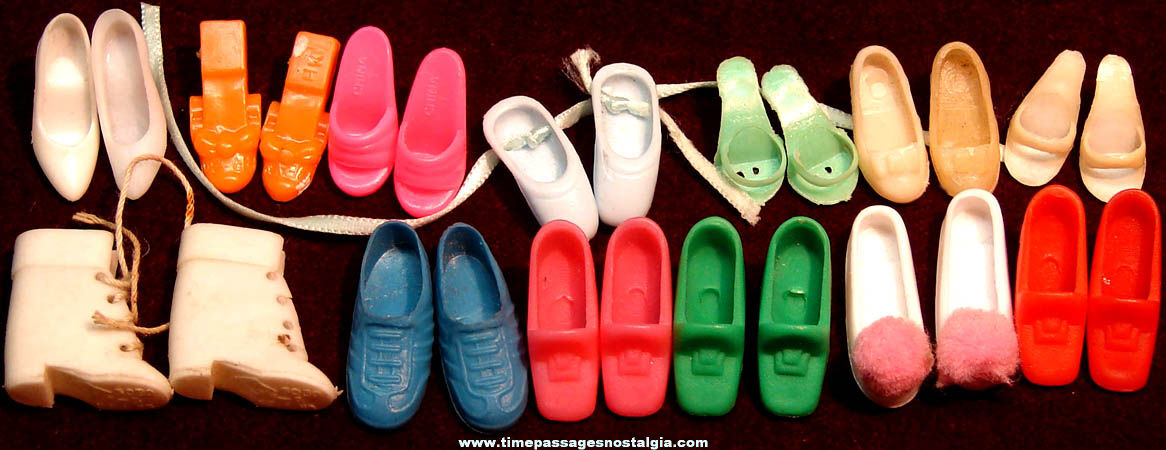 (13) Pairs of Barbie or Similar Doll Plastic Toy Shoes