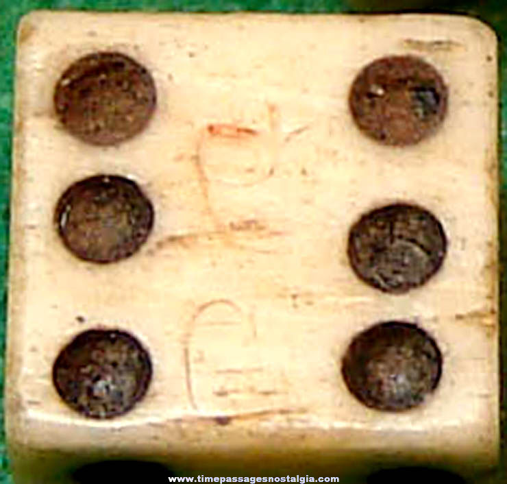 (3) 18th or 19th Century Miniature Bone Game or Gambling Dice (One has tax mark)