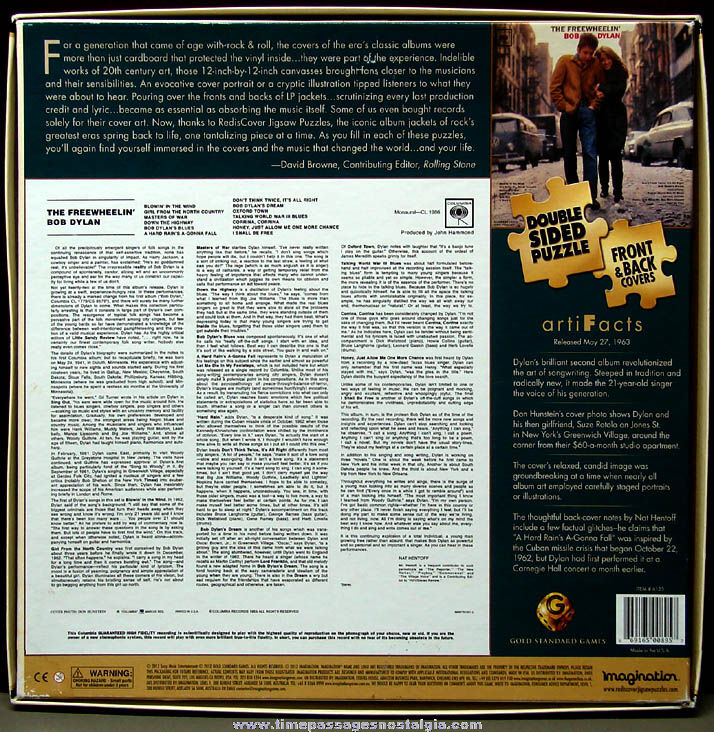 Boxed 2012 Bob Dylan Record Album Cover Two Sided Jigsaw Puzzle