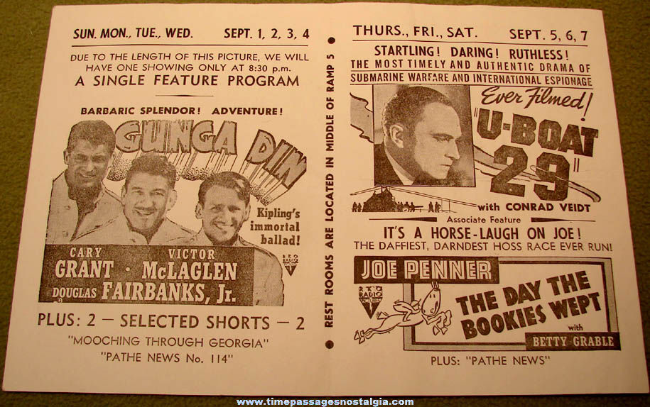 1940 Merrimack Park Methuen Massachusetts Drive In Movie Theatre Advertising Program