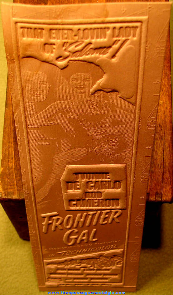 Unused 1945 Frontier Gal Yvonne DeCarlo Movie Advertising Ad Mat Mold