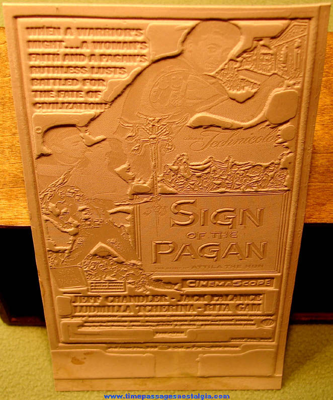 Unused 1954 Sign Of The Pagan Movie Advertising Ad Mat Mold