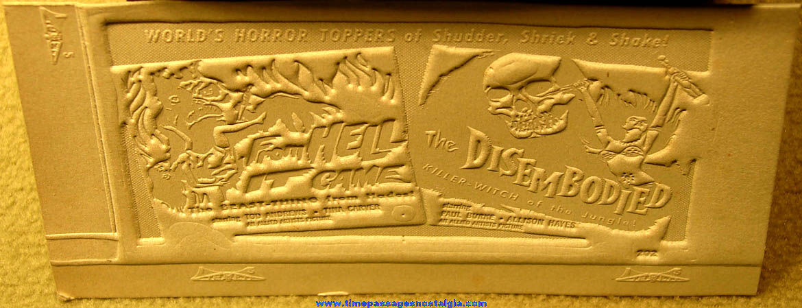 Unused ©1957 From Hell It Came and The Disembodied Double Feature Horror Movie Ad Mat Mold