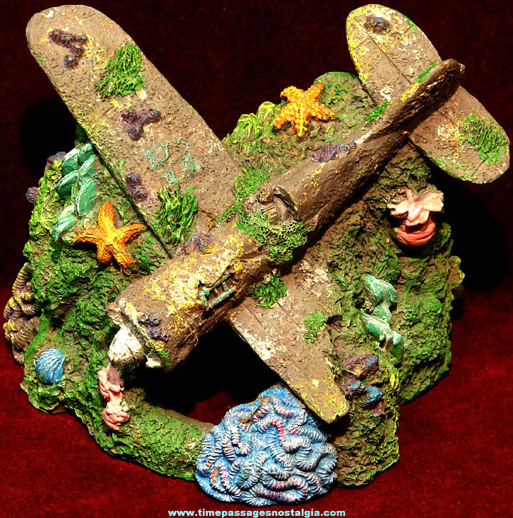 World War II Sunken Military Airplane Aquarium Figurine Decoration