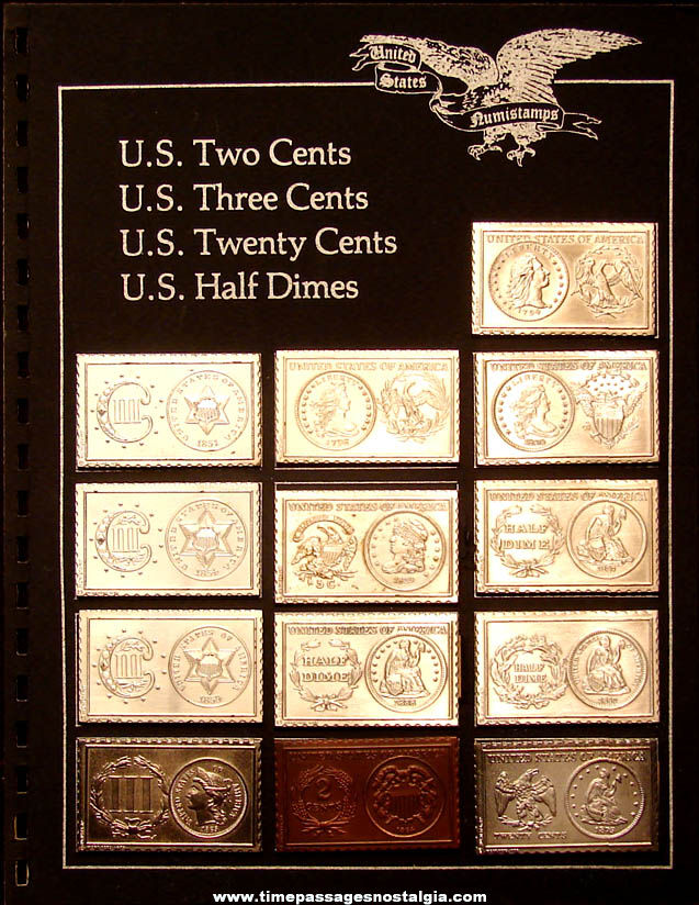 (13) Different 1979 United States Obsolete Denomination Numistamps