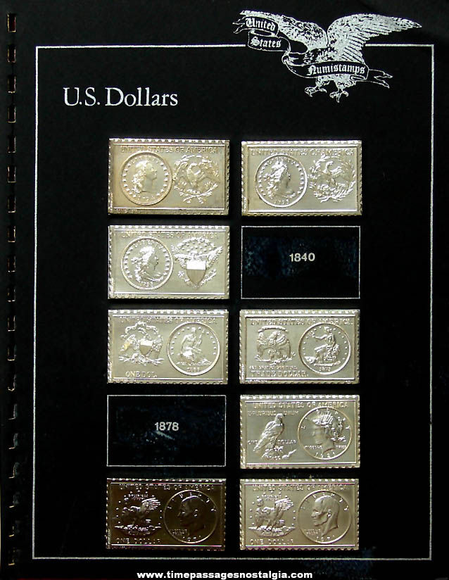 (8) Different 1976 United States Silver Dollar Coin Numistamps
