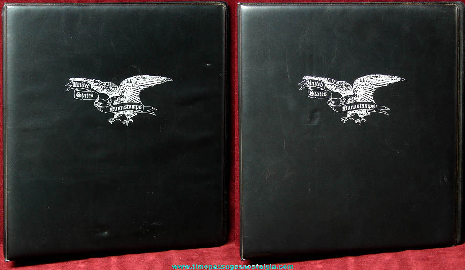(2) 1970s United States Coin Numistamp Collection Vinyl Binder Album Covers