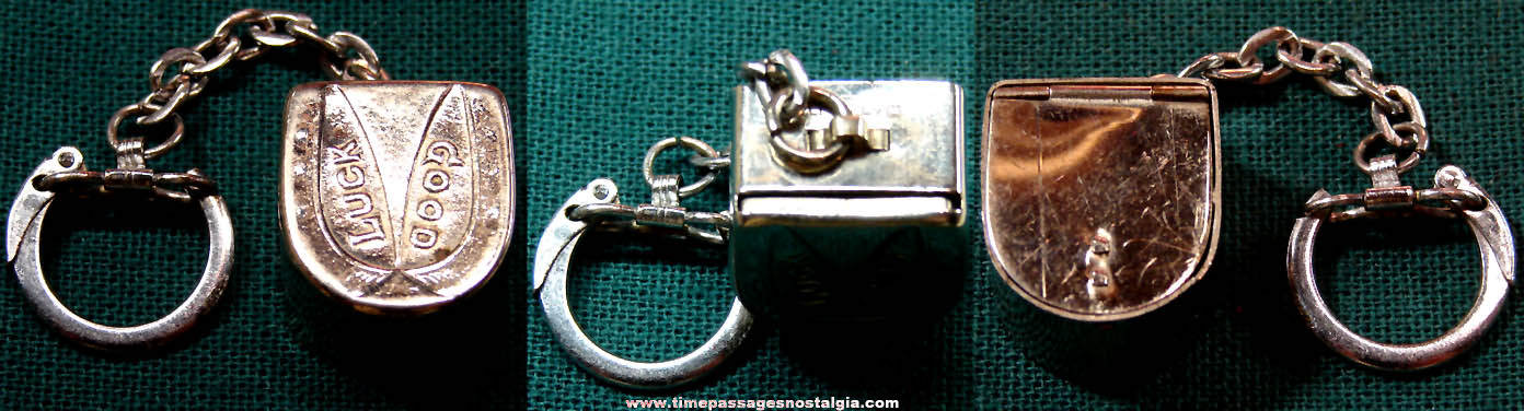 Old Metal Novelty Good Luck Horse Shoe Key Chain Dime Bank