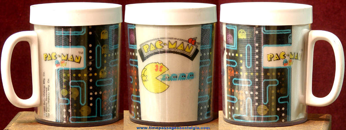 1980 Bally Midway Pac Man Video Game Lenticular Coffee Cup