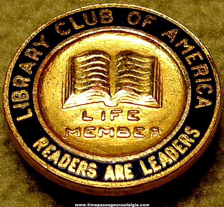 Enameled Library Club of America Life Membership Pin