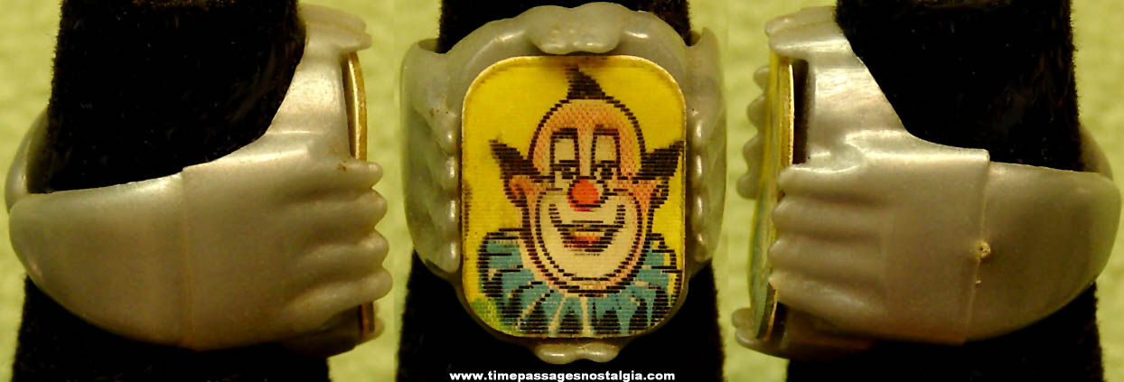1950s Howdy Doody Clarabelle Clown Nabisco Rice Honeys Cereal Prize Toy Flicker Ring