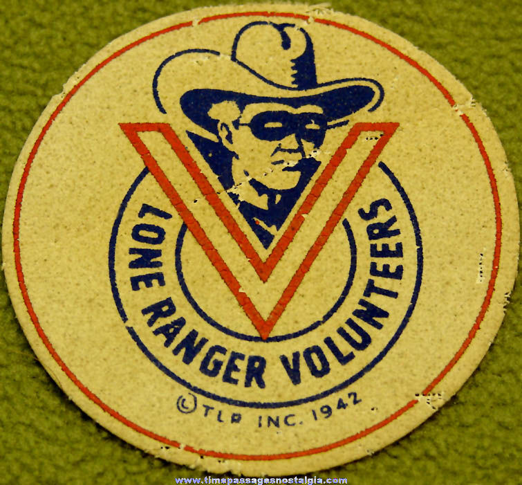 1942 Lone Ranger Cowboy Character Black Out Kit Luminous Cloth Patch