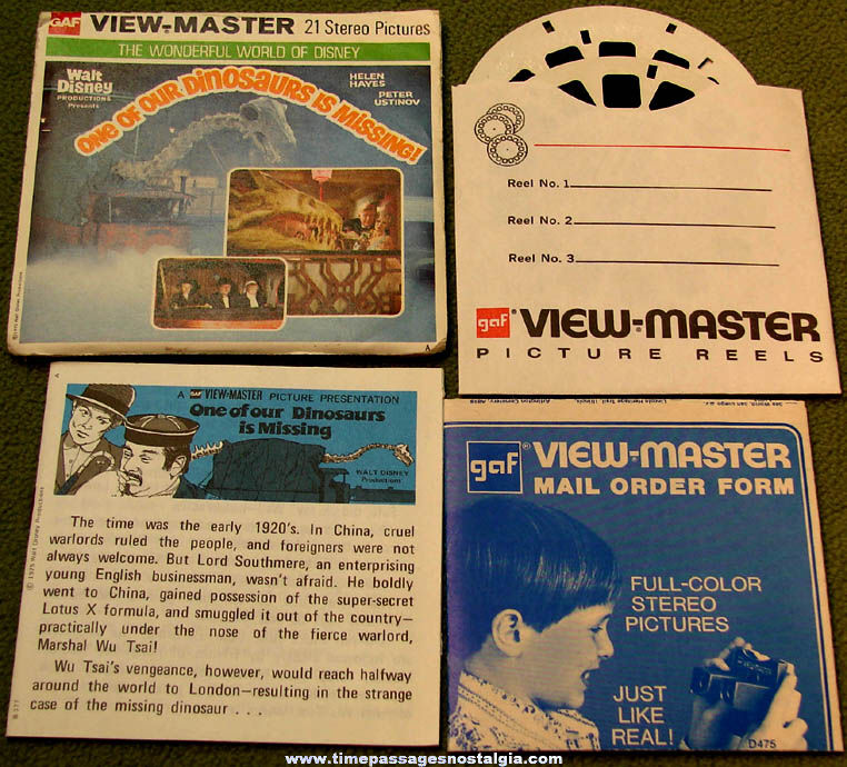 ©1975 Walt Disney One of Our Dinosaurs Is Missing Movie View Master Reel Set