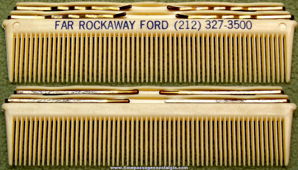 Old Far Rockaway Ford Auto Dealership Advertising Premium Hair Comb With Bobby Pins