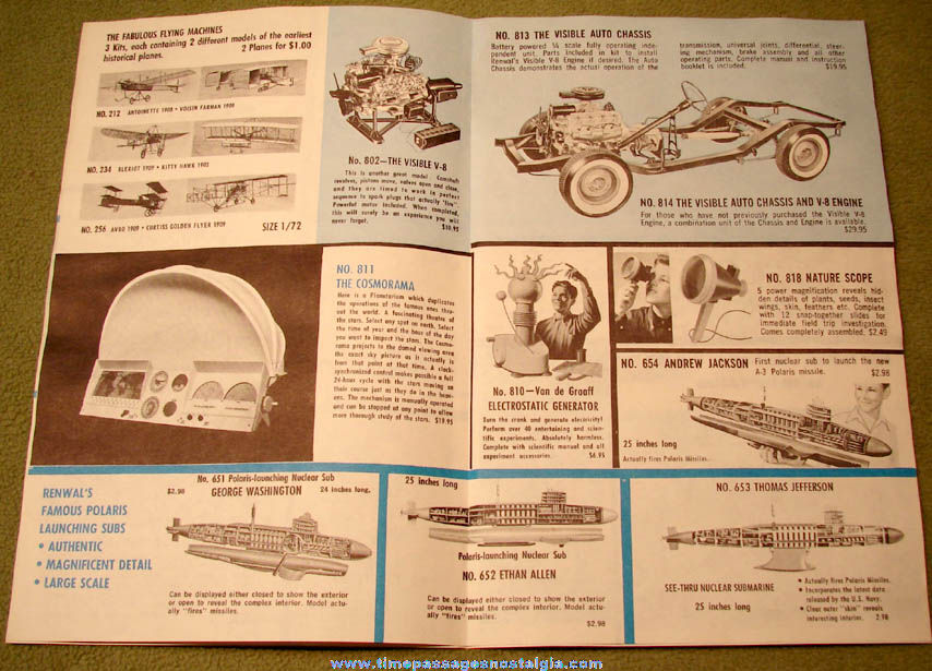 Old (8 page) Renwal Plastic Assembly Model Kit Hobby Catalog