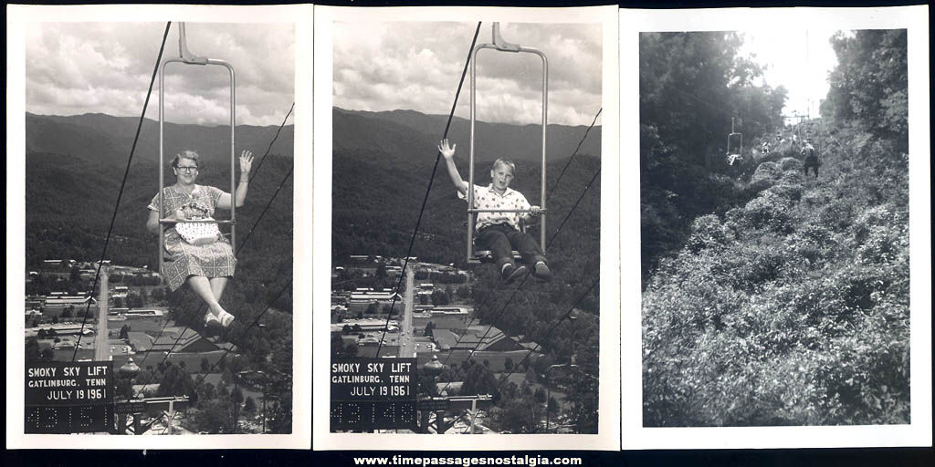 (9) Different Old Chair Lift Ride Photographs and Slides