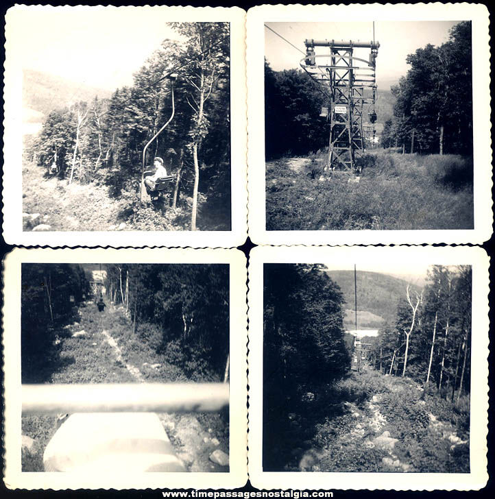 (9) Different Old Chair Lift Ride Photographs and Slides