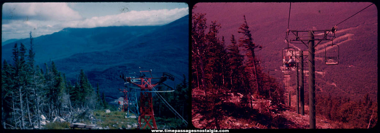 (9) Different Old Chair Lift Ride Photographs and Slides