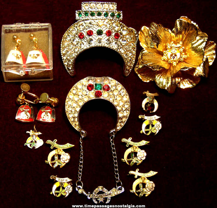(13) Shriners International Masonic Fraternal Jewelry Items