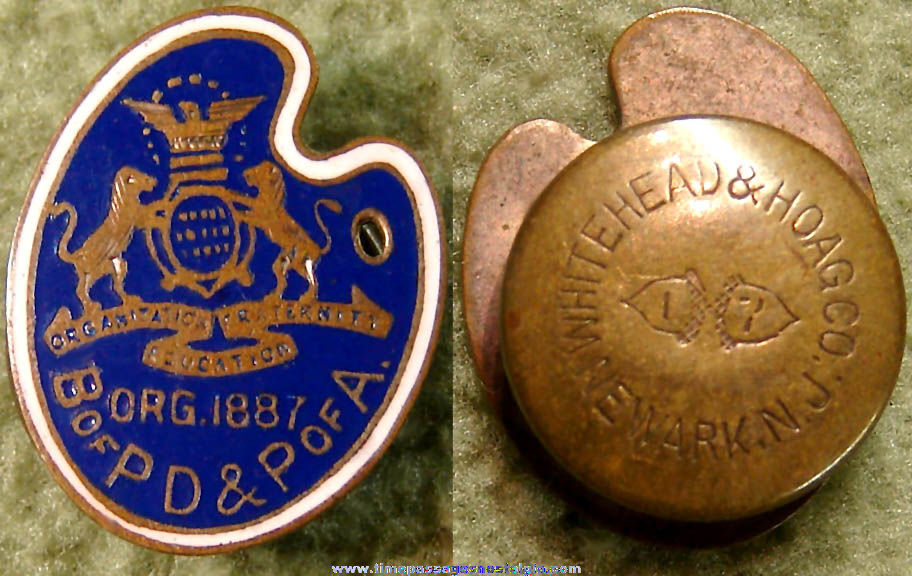 Old Enameled Brotherhood of Painters Decorators and Paper Hangers of America Lapel Stud Button