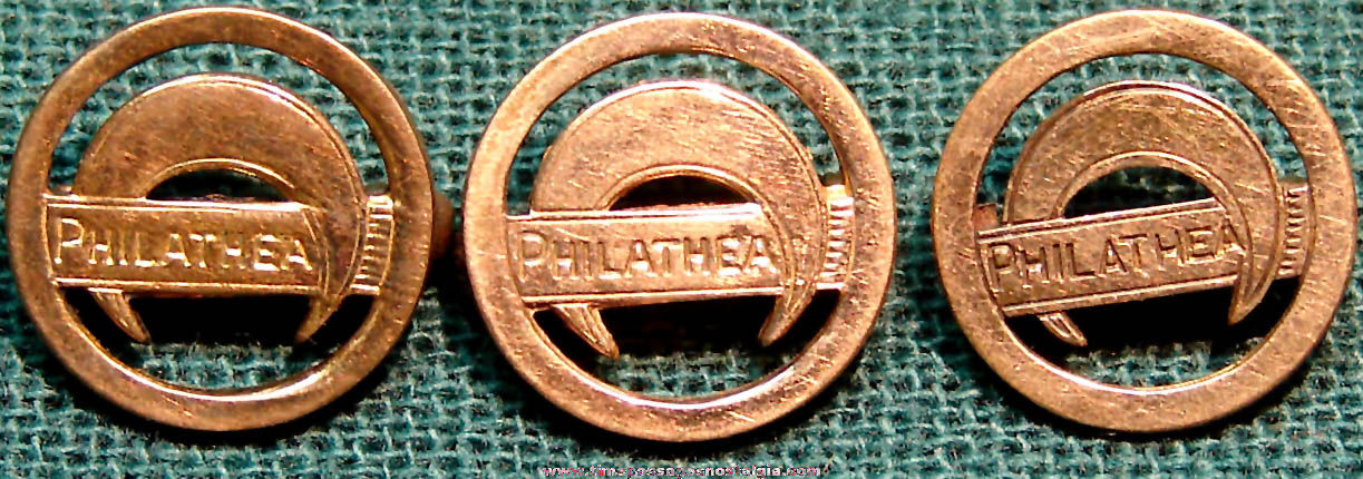 (3) Old Matching Philathea Organization Membership Jewelry Pins