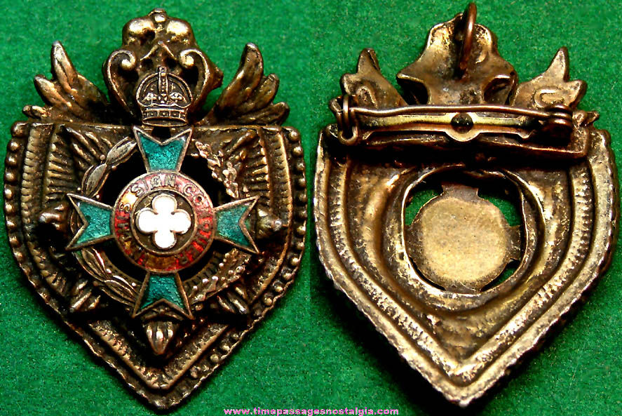 Old Enameled Metal Australian Army Chaplain Badge Pin or Pendant Charm