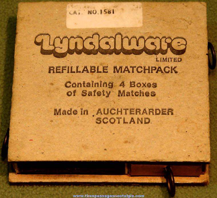 Old Souvenir Scottish Lyndalware Refillable Match Pack Box