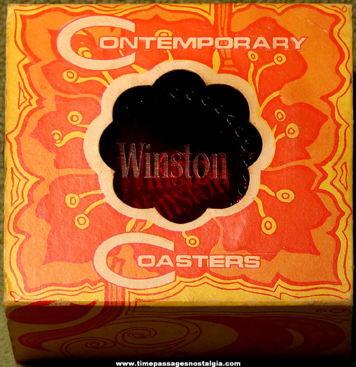 Unused Package of (6) Old Winston Cigarettes Advertising Premium Drink Coasters
