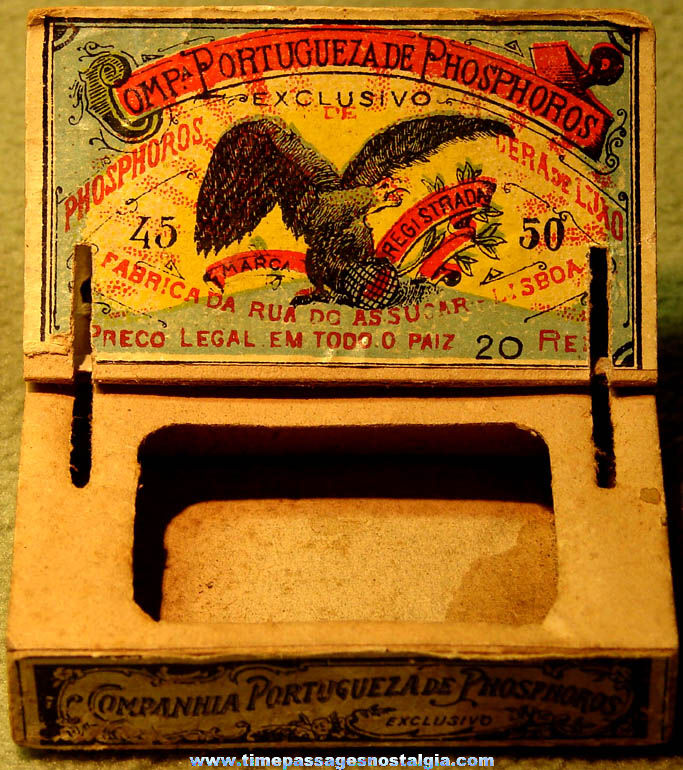 Detailed Old Portuguese Match Box with Women