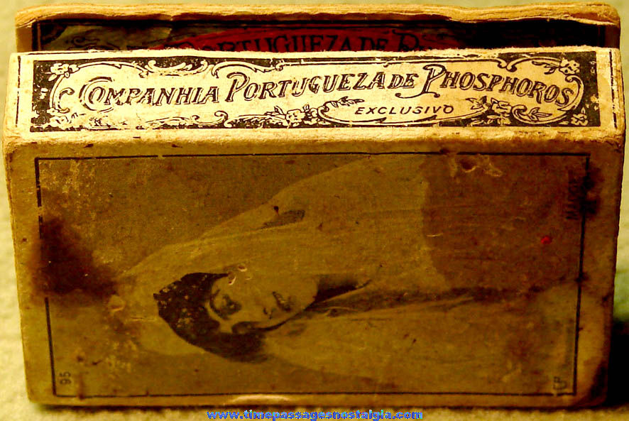 Detailed Old Portuguese Match Box with Women