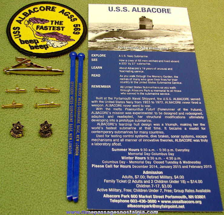 (11) Small Navy Military Submarine Related Items