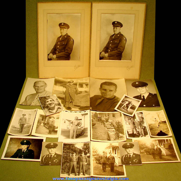 (20) Old United States Army Soldier Photographs